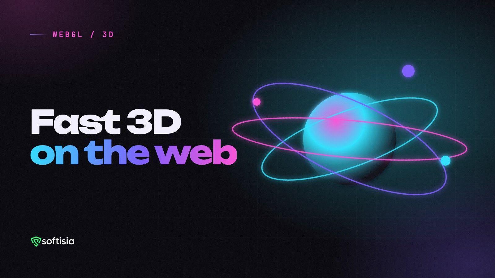 Glowing orbit rings around a sphere, representing a 3D web scene
